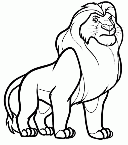 Dibujo para colorear del Rey León Mufasa