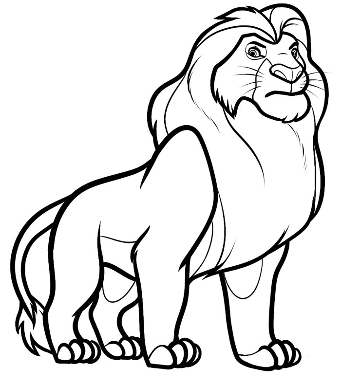 Coloriage Mufasa Roi Lion