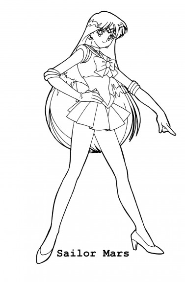 Ausmalbild: Sailor Mars