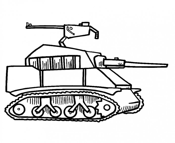 Coloring page Military tank