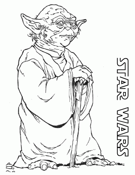 Dibujo para colorear de Yoda de Star Wars