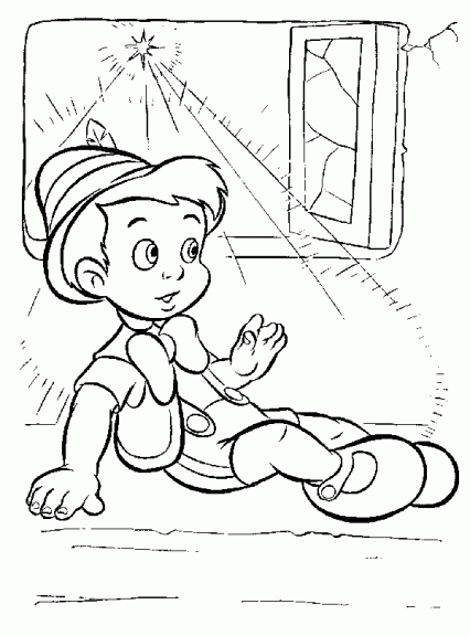 Pinocchio little boy coloring page