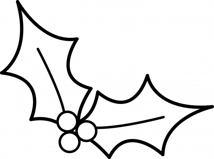 Holly leaf coloring page