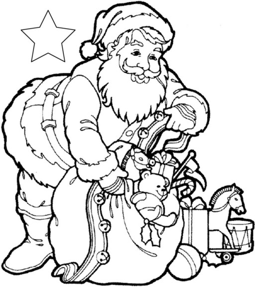 Santa hood coloring page