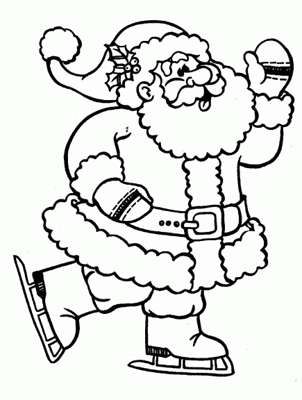 Desenho para colorir patins do Papai Noel