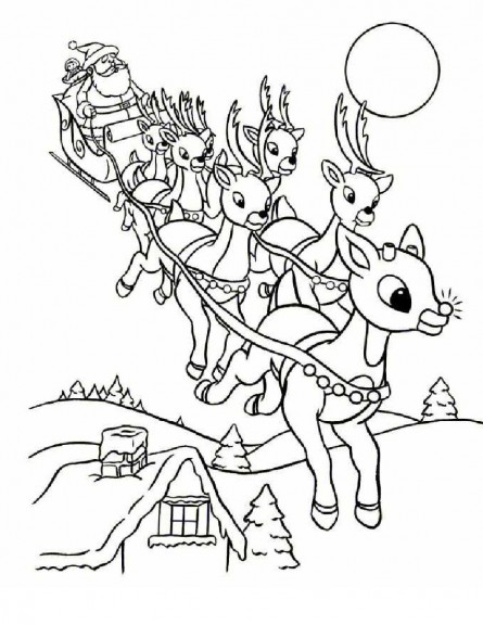 Magic reindeer coloring page