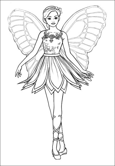 Barbie Mariposa Coloring Page