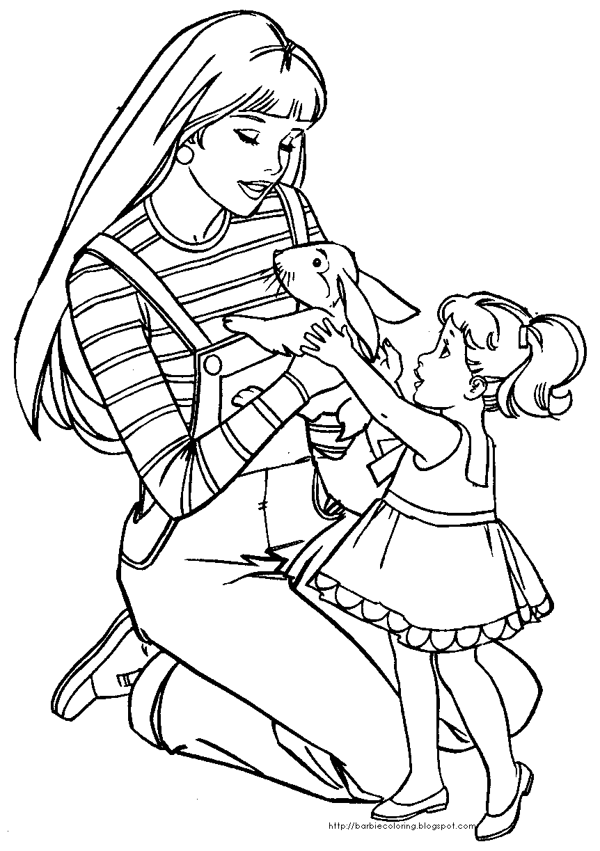 Coloriage Barbie et sa sœur Shelly à imprimer et colorier