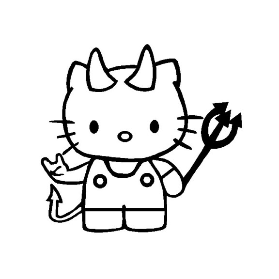 Hello Kitty devil coloring page