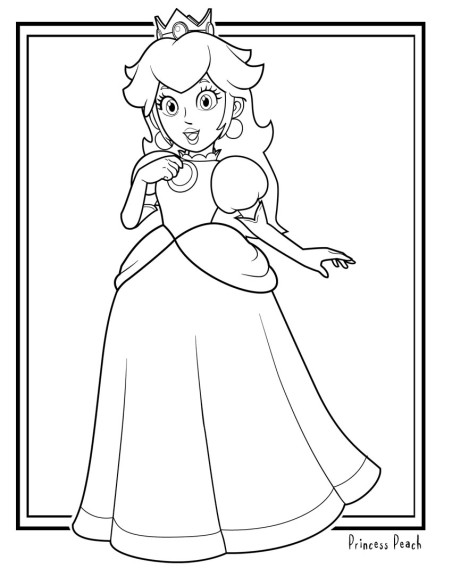 Princess Peach Coloring Page