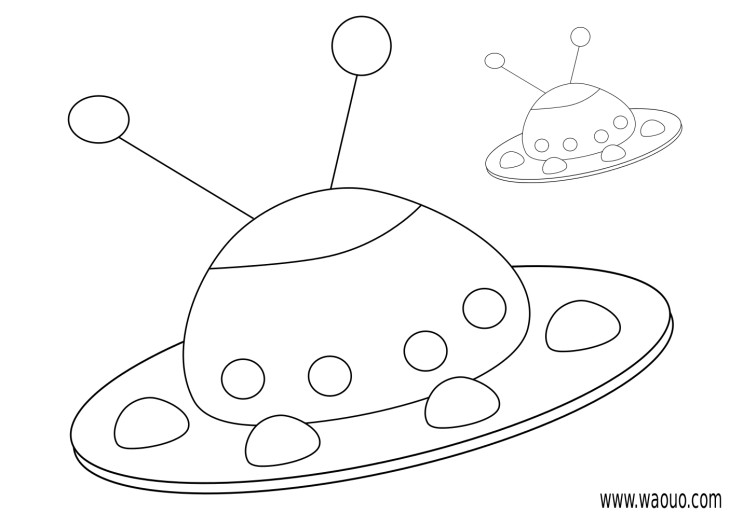 Flying saucer coloring page