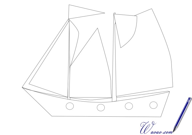 Sailing boat coloring page