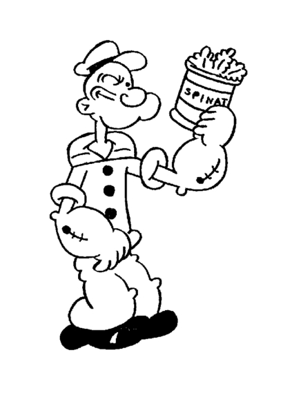 Coloriage Popeye et ses épinards