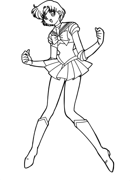 Ausmalbild: Sailor Mercury