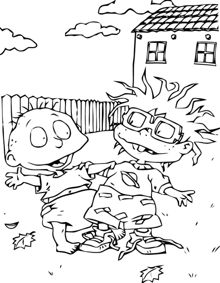 Dibujo de Rugrats Tommy y Binocle para colorear