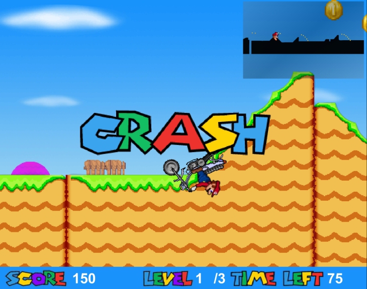Crash dans Mario Moto