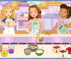 Des filles preparent des muffins
