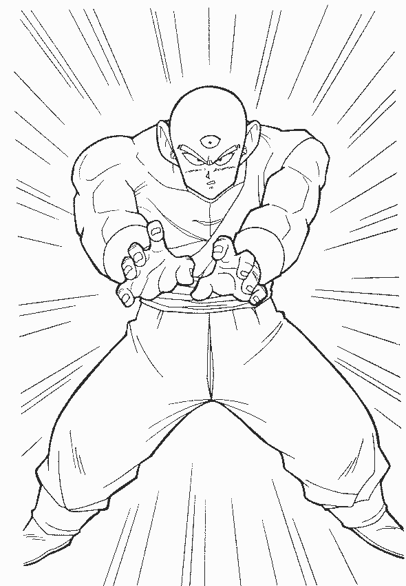 Dibujo de Ten Shin Han DBZ para colorear para imprimir gratis