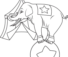 Éléphant cirque coloriage