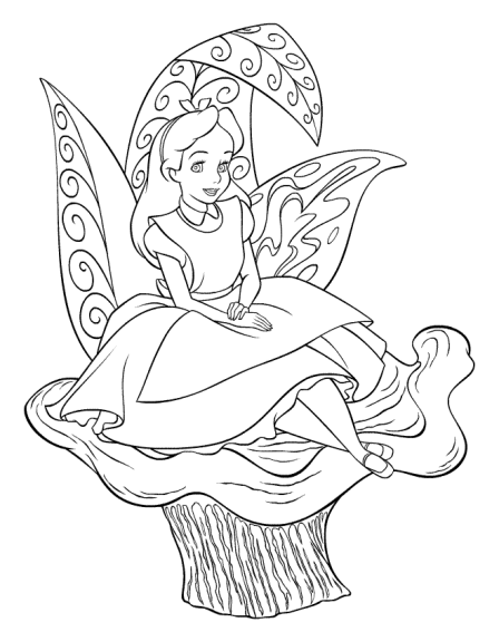 Dibujo para colorear de Alicia Disney