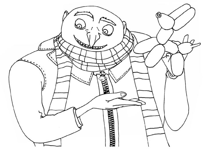 Coloriage Gru moi moche mechant