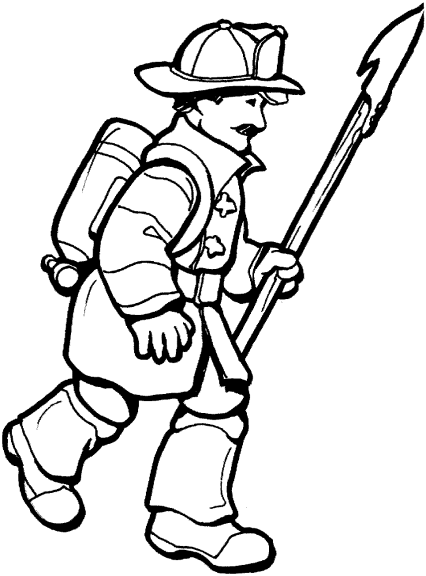 Firefighter coloring page