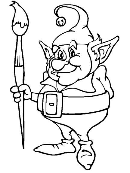 Christmas elf coloring page