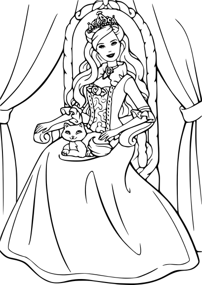 Dibujo de Barbie princesa para colorear