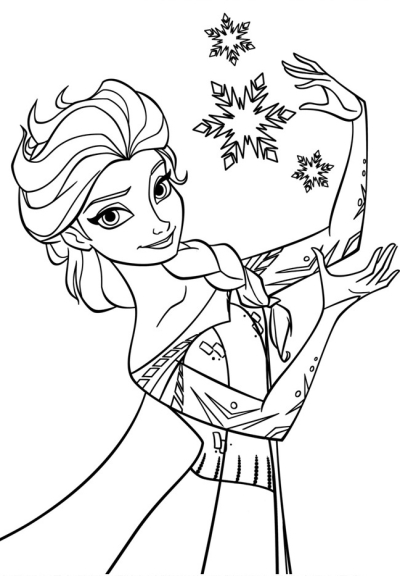 Dibujo para colorear Elsa reina de las nieves