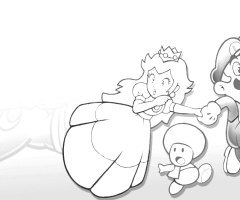 Coloriage Luigi Peach Toad
