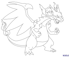 Coloriage Méga-Dracaufeu X