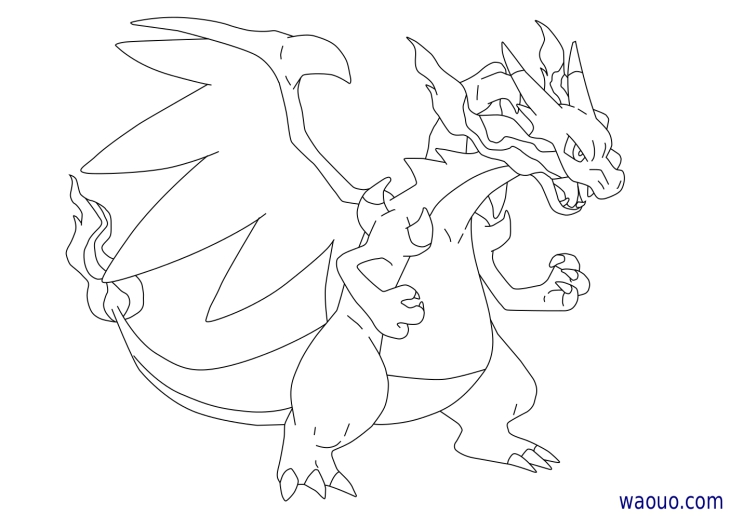 Mega Charizard X Malvorlage