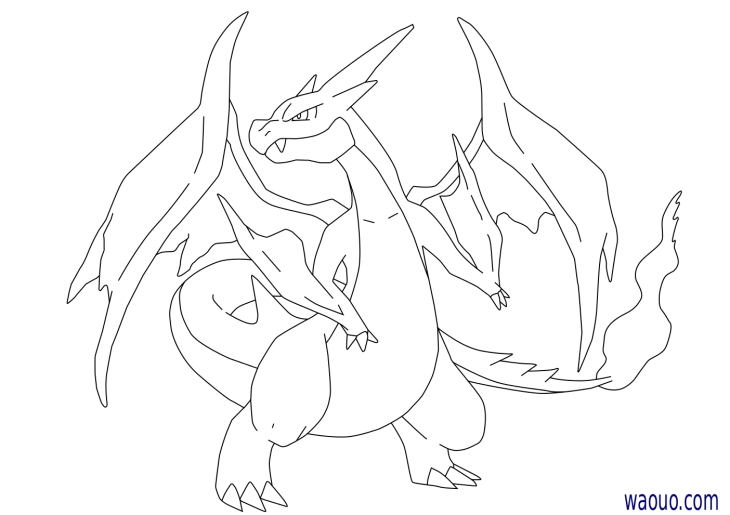 Mega Charizard Y kleurplaat