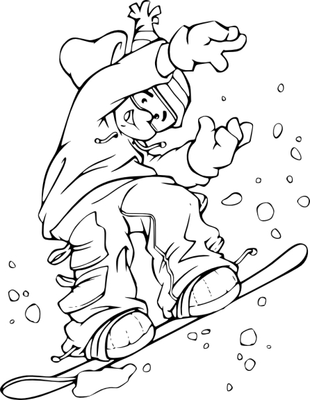 Dibujo de snowboard para colorear