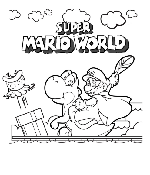 Super Mario World spalvinimo puslapis