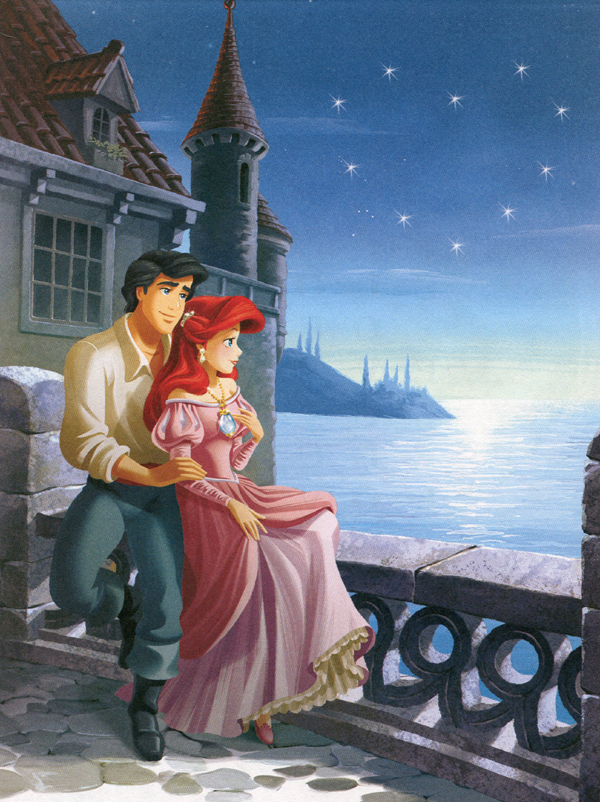 Coloriage Disney princesse Ariel et prince Eric à imprimer