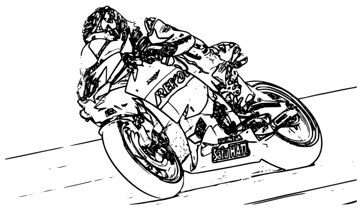 Racing motorcycle coloring page