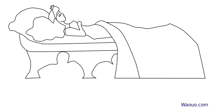 Sleeping princess coloring page