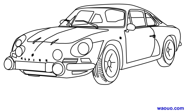 Alpine A110 car coloring page