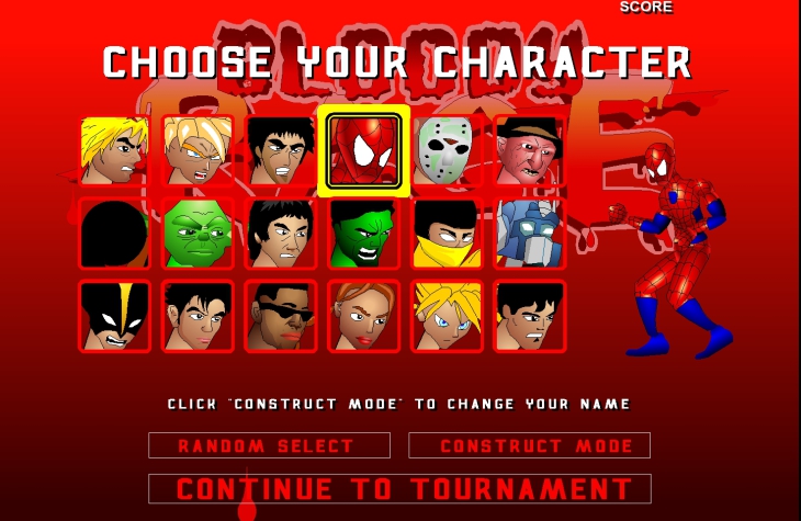 Choix de heros pour combattre