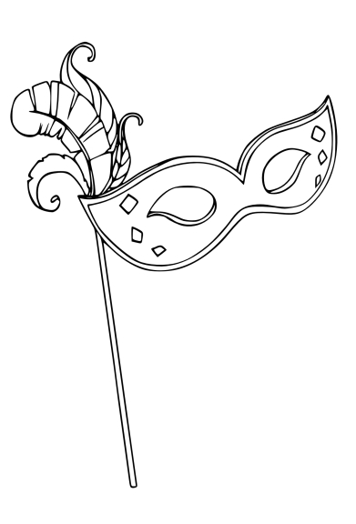 Venetian mask coloring page