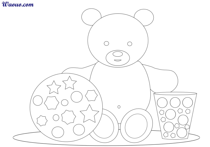 Coloring teddy bear with shapes