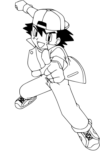 Ash Pokemon coloring page