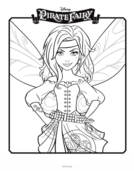 Zarina pirate fairy coloring page