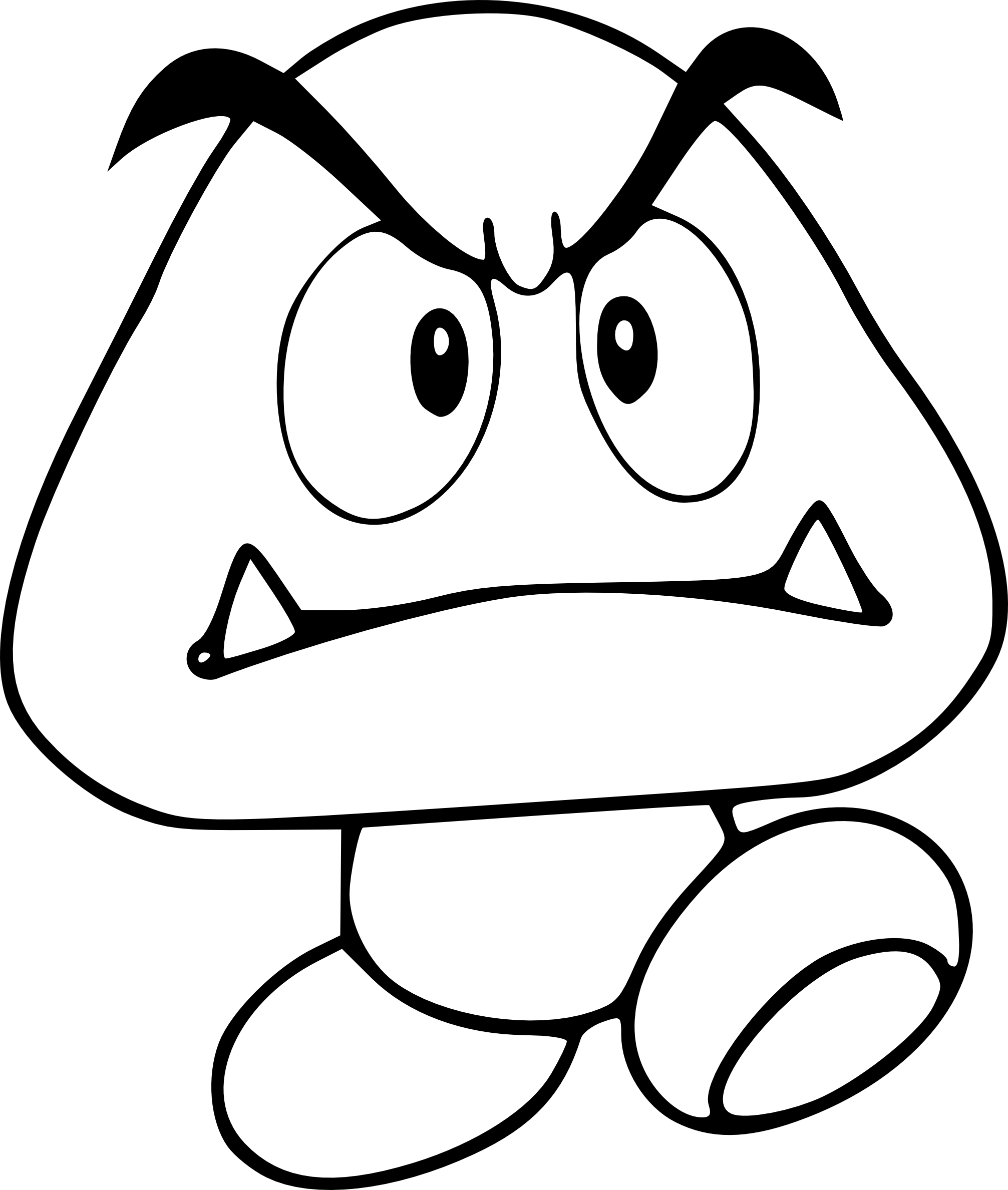 Coloriage Goomba personnage de Mario à imprimer
