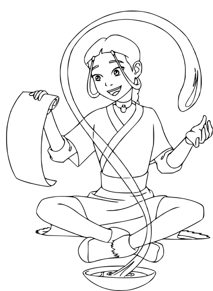 Dibujo de Katara para colorear