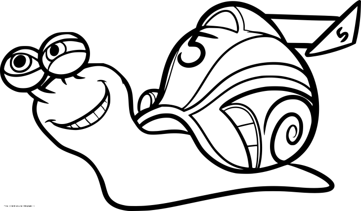 Turbo the snail coloring page