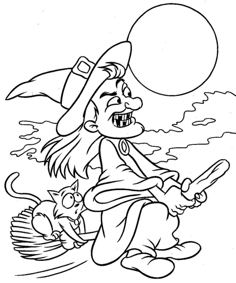 Coloriage sorciere halloween