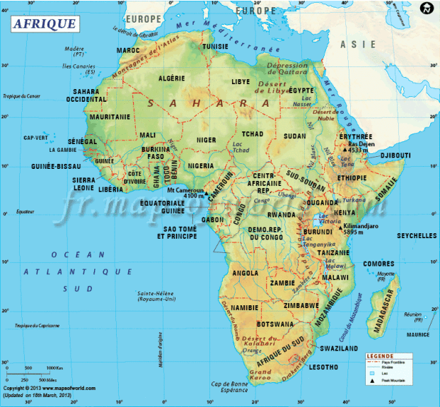 mapa Afriky