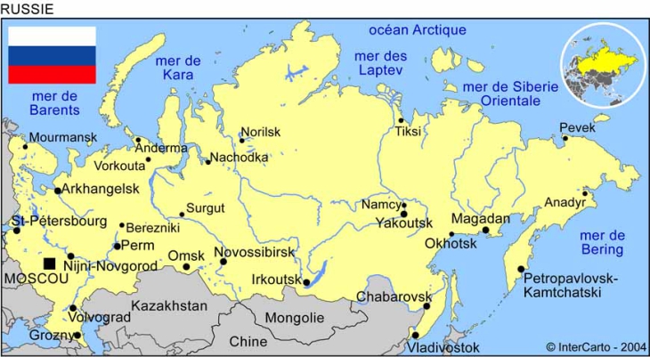 mapa de rusia